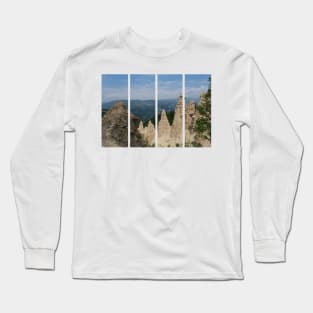 The incredible earth pyramids of Collepietra (Piramidi di Terra) in the Dolomites. Striking place. Italian Alps. Sunny spring day with no people. Valley in the background. Trentino Alto Adige. Long Sleeve T-Shirt